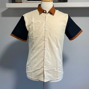Retro short-sleeve button-up shirt